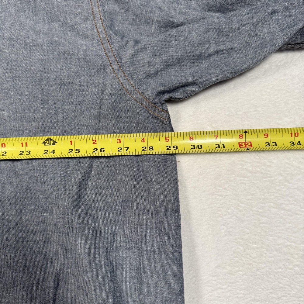 Key Shirt Mens 3XL Gray Western Pearl Snap Button Down Long Sleeve Workwear - Picture 8 of 10
